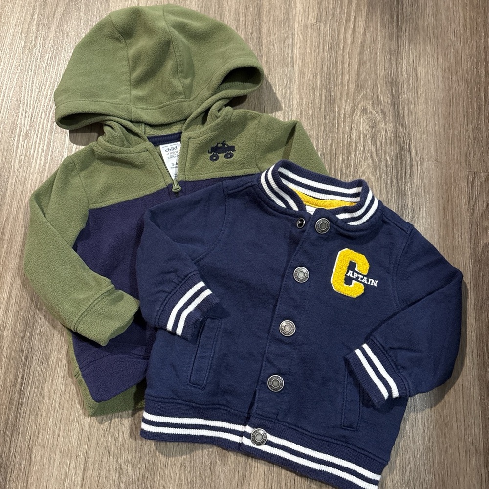 Carters Green and Navy Baby Jackets